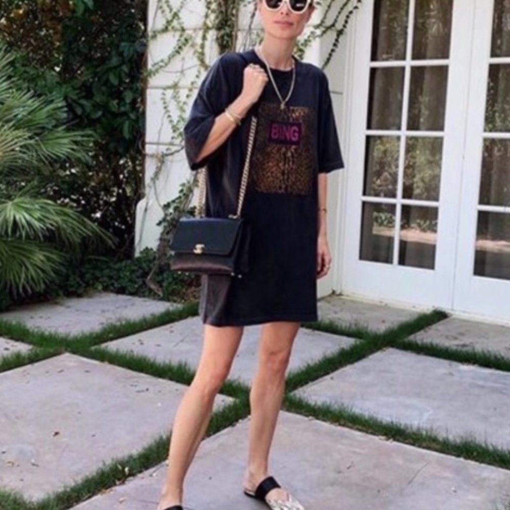 Anine Bing Harley Tee Dress, Sz S